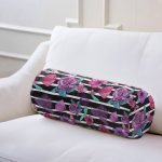 - RealHomes Özel Tasarımlı Dijital Baskılı İç Dolgulu Fermuarlı Silindir Yastık - Realhomes Çizgili Zeminde Rengarenk Çiçekler Dijital Baskılı Modern İç Dolgulu - Fermuarlı Süet Silindir Rulo Yastık Kırlent Realhomes