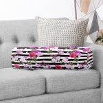 - RealHomes Özel Tasarımlı Dijital Baskılı İç Dolgulu Fermuarlı Silindir Yastık - Realhomes Çizgili Zeminde Çiçekler Özel Tasarım Dijital Baskılı Modern İç Dolgulu - Fermuarlı Süet Silindir Daire Yastık Kırlent Realhomes