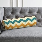 - RealHomes Özel Tasarımlı Dijital Baskılı İç Dolgulu Fermuarlı Silindir Yastık - Realhomes Modern Zikzak Desen Dijital Baskılı Dekoratif İç Dolgulu - Fermuarlı Süet Silindir Yuvarlak Yastık Kırlent Realhomes