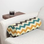 - RealHomes Özel Tasarımlı Dijital Baskılı İç Dolgulu Fermuarlı Silindir Yastık - Realhomes Modern Zikzak Desen Dijital Baskılı Dekoratif İç Dolgulu - Fermuarlı Süet Silindir Yuvarlak Yastık Kırlent Realhomes