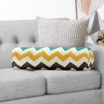 - RealHomes Özel Tasarımlı Dijital Baskılı İç Dolgulu Fermuarlı Silindir Yastık - Realhomes Modern Zikzak Desen Dijital Baskılı Dekoratif İç Dolgulu - Fermuarlı Süet Silindir Yuvarlak Yastık Kırlent Realhomes