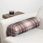 Modern Ekose Tasarımlı İç Dolgulu - Fermuarlı Süet Silindir Rulo Yastık Kırlent Realhomes