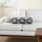 Modern Çini Tasarımlı Dijital Baskılı İç Dolgulu - Fermuarlı Süet Silindir Yuvarlak Yastık Kırlent Realhomes