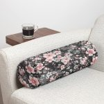 Modern Sanat Tasarımlı Dijital Baskılı İç Dolgulu - Fermuarlı Süet Silindir Daire Yastık Kırlent Realhomes