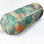 Modern Desenli Özel Tasarım Dijital Baskılı İç Dolgulu - Fermuarlı Süet Silindir Yuvarlak Yastık Kırlent Realhomes