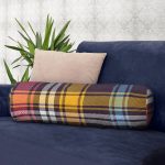 Renkli Ekose Desenli Özel Tasarım İç Dolgulu Fermuarlı Çok Amaçlı Silindir Yastık Kırlent Realhomes