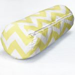 Modern Zikzak Desenli Dijital Baskılı Dekoratif İç Dolgulu - Fermuarlı Süet Silindir Daire Yastık Kırlent Realhomes