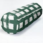 - RealHomes Özel Tasarımlı Dijital Baskılı İç Dolgulu Fermuarlı Silindir Yastık - Realhomes  Koyu Yeşil Geometrik Kare Motifli Dekoratif İç Dolgulu Fermuarlı Çok Amaçlı Silindir Yastık Kırlent Realhomes