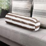 - RealHomes Özel Tasarımlı Dijital Baskılı İç Dolgulu Fermuarlı Silindir Yastık - Realhomes  Kahve Çizgili Motifli Dekoratif Modern İç Dolgulu - Fermuarlı Süet Berjer Silindir Yastık Kırlent Realhomes