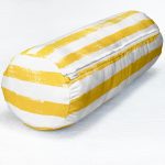 - RealHomes Özel Tasarımlı Dijital Baskılı İç Dolgulu Fermuarlı Silindir Yastık - Realhomes  Sarı Çizgili Motifli Dekoratif Modern İç Dolgulu - Fermuarlı Süet Silindir Yuvarlak Yastık Kırlent Realhomes