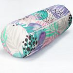 - RealHomes Özel Tasarımlı Dijital Baskılı İç Dolgulu Fermuarlı Silindir Yastık - Realhomes Sulu Boya Yaprak Desenli Dekoratif Modern İç Dolgulu Fermuarlı Çok Amaçlı Silindir Yastık Kırlent Realhomes