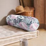 - RealHomes Özel Tasarımlı Dijital Baskılı İç Dolgulu Fermuarlı Silindir Yastık - Realhomes Sulu Boya Yaprak Motifli Dekoratif Dijital Baskılı İç Dolgulu Yumuşak Silindir Form Yastık Kırlent Realhomes