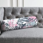 - RealHomes Özel Tasarımlı Dijital Baskılı İç Dolgulu Fermuarlı Silindir Yastık - Realhomes Sulu Boya Yaprak Motifli Dekoratif Dijital Baskılı İç Dolgulu Yumuşak Silindir Form Yastık Kırlent Realhomes