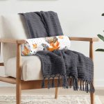 Mermer Desen Ve Kuru Yaprak Motifli Dekoratif İç Dolgulu Yumuşak Silindir Form Yastık Kırlent Realhomes