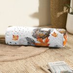 Mermer Desen Ve Kuru Yaprak Motifli Dekoratif İç Dolgulu Yumuşak Silindir Form Yastık Kırlent Realhomes