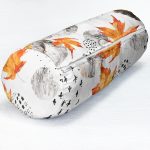 Mermer Desen Ve Kuru Yaprak Motifli Dekoratif İç Dolgulu Yumuşak Silindir Form Yastık Kırlent Realhomes