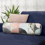 - RealHomes Özel Tasarımlı Dijital Baskılı İç Dolgulu Fermuarlı Silindir Yastık - Realhomes Dekoratif Mermer Desenli Dijital Baskılı İç Dolgulu - Fermuarlı Süet Silindir Daire Yastık Kırlent Realhomes