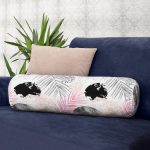 - RealHomes Özel Tasarımlı Dijital Baskılı İç Dolgulu Fermuarlı Silindir Yastık - Realhomes  Renkli Yapraklar Desenli Dekoratif İç Dolgulu - Fermuarlı Süet Silindir Daire Yastık Kırlent Realhomes