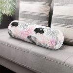 - RealHomes Özel Tasarımlı Dijital Baskılı İç Dolgulu Fermuarlı Silindir Yastık - Realhomes  Renkli Yapraklar Desenli Dekoratif İç Dolgulu - Fermuarlı Süet Silindir Daire Yastık Kırlent Realhomes