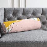 - RealHomes Özel Tasarımlı Dijital Baskılı İç Dolgulu Fermuarlı Silindir Yastık - Realhomes  Soyut Sulu Boya Çizim Desenli Modern İç Dolgulu Süet Silindir Yastık Kırlent - Bel Yastığı Realhomes