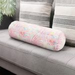 - RealHomes Özel Tasarımlı Dijital Baskılı İç Dolgulu Fermuarlı Silindir Yastık - Realhomes Renkli Puantiyeli Zeminde Renkli Yaprak Motifli Dekoratif İç Dolgulu Fermuarlı Çok Amaçlı Silindir Yastık Kırlent Realhomes