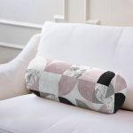 Geometrik Şekiller İçerisinde Fuşya Mermer Desenli Modern İç Dolgulu Fermuarlı Çok Amaçlı Silindir Yastık Kırlent Realhomes