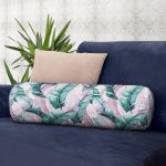 - RealHomes Özel Tasarımlı Dijital Baskılı İç Dolgulu Fermuarlı Silindir Yastık - Realhomes  Yaz Partisi Tropik Çiçek Motifli İç Dolgulu Süet Silindir Yastık Kırlent - Bel Yastığı Realhomes
