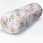 Tropik Yapraklar Üzerinde Antik Yunan Tanrısı Desenli İç Dolgulu - Fermuarlı Süet Silindir Daire Yastık Kırlent Realhomes