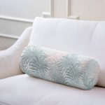 - RealHomes Özel Tasarımlı Dijital Baskılı İç Dolgulu Fermuarlı Silindir Yastık - Realhomes  Mavi Yapraklar Üzerinde Nokta Tasarımlı İç Dolgulu - Fermuarlı Süet Silindir Daire Yastık Kırlent Realhomes