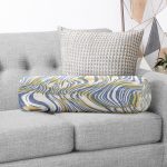 - RealHomes Özel Tasarımlı Dijital Baskılı İç Dolgulu Fermuarlı Silindir Yastık - Realhomes Kahverengi Ve Lacivert Renkte Dalgalı Desen Dijital Baskılı İç Dolgulu Yumuşak Silindir Form Yastık Kırlent Realhomes