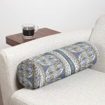 - RealHomes Özel Tasarımlı Dijital Baskılı İç Dolgulu Fermuarlı Silindir Yastık - Realhomes  Kot Zeminli Düz Çizgili Yaprak Motifli İç Dolgulu Yumuşak Silindir Form Yastık Kırlent Realhomes