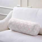 Pembe Dairesel Geometrik Dijital Baskılı Dekoratif İç Dolgulu Fermuarlı Çok Amaçlı Silindir Yastık Kırlent Realhomes