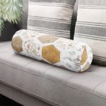 - RealHomes Özel Tasarımlı Dijital Baskılı İç Dolgulu Fermuarlı Silindir Yastık - Realhomes Geometrik Mermer Motifli Dekoratif İç Dolgulu - Fermuarlı Süet Silindir Daire Yastık Kırlent Realhomes