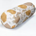 - RealHomes Özel Tasarımlı Dijital Baskılı İç Dolgulu Fermuarlı Silindir Yastık - Realhomes Geometrik Mermer Motifli Dekoratif İç Dolgulu - Fermuarlı Süet Silindir Daire Yastık Kırlent Realhomes