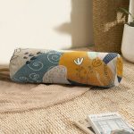 - RealHomes Özel Tasarımlı Dijital Baskılı İç Dolgulu Fermuarlı Silindir Yastık - Realhomes Pembe Zeminli Çiçek Detaylı Özel Tasarım İç Dolgulu - Fermuarlı Süet Silindir Yuvarlak Yastık Kırlent Realhomes