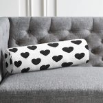 Modern Kalp Desenli Dijital Baskılı Dekoratif Yastık Kırlent Kılı İç Dolgulu Süet Silindir Yastık Kırlent - Bel Yastığı Realhomes