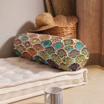 - RealHomes Özel Tasarımlı Dijital Baskılı İç Dolgulu Fermuarlı Silindir Yastık - Realhomes  Etnik Tasarımlı Ogea Temalı Dijital Baskılı İç Dolgulu Süet Silindir Yastık Kırlent - Bel Yastığı Realhomes