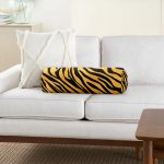 Zebra Desenli Dijital Baskılı Dekoratif İç Dolgulu Süet Silindir Yastık Kırlent - Bel Yastığı Realhomes
