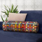 - RealHomes Özel Tasarımlı Dijital Baskılı İç Dolgulu Fermuarlı Silindir Yastık - Realhomes  Renkli Hasır Tasarımlı Dijital Baskılı Modern İç Dolgulu - Fermuarlı Süet Silindir Yuvarlak Yastık Kırlent Realhomes