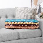 Etnik Temalı Renkli Modern Çizimler İç Dolgulu Fermuarlı Çok Amaçlı Silindir Yastık Kırlent Realhomes