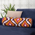 Soyut Renkler Etnik Tasarımlı Dijital Baskılı İç Dolgulu Süet Silindir Yastık Kırlent - Bel Yastığı Realhomes