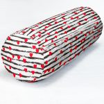 - RealHomes Özel Tasarımlı Dijital Baskılı İç Dolgulu Fermuarlı Silindir Yastık - Realhomes Siyah Beyaz Çizgili Kalp Detaylı Dekoratif İç Dolgulu Fermuarlı Çok Amaçlı Silindir Yastık Kırlent Realhomes