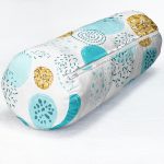 - RealHomes Özel Tasarımlı Dijital Baskılı İç Dolgulu Fermuarlı Silindir Yastık - Realhomes Beyaz Zeminde Mavi Gold Puanlı Dijital Baskılı Modern İç Dolgulu - Fermuarlı Süet Berjer Silindir Yastık Kırlent Realhomes