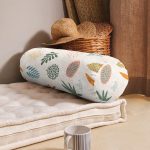 - RealHomes Özel Tasarımlı Dijital Baskılı İç Dolgulu Fermuarlı Silindir Yastık - Realhomes Ekru Zeminli Yaprak Motifler Dijital Baskılı Modern İç Dolgulu - Fermuarlı Süet Silindir Yuvarlak Yastık Kırlent Realhomes