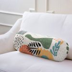 - RealHomes Özel Tasarımlı Dijital Baskılı İç Dolgulu Fermuarlı Silindir Yastık - Realhomes  Ekru Zeminde Sanatsal Motifler Dijital Baskılı Modern İç Dolgulu - Fermuarlı Süet Silindir Rulo Yastık Kırlent Realhomes