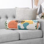 - RealHomes Özel Tasarımlı Dijital Baskılı İç Dolgulu Fermuarlı Silindir Yastık - Realhomes  Ekru Zeminde Sanatsal Motifler Dijital Baskılı Modern İç Dolgulu - Fermuarlı Süet Silindir Rulo Yastık Kırlent Realhomes