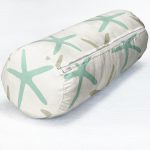 Vizon Zeminde Deniz Yıldızı Motifli Dijital Baskılı Modern İç Dolgulu - Fermuarlı Süet Silindir Rulo Yastık Kırlent Realhomes