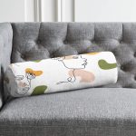 - RealHomes Özel Tasarımlı Dijital Baskılı İç Dolgulu Fermuarlı Silindir Yastık - Realhomes  Beyaz Zeminde Bayan Desenli Dijital Baskılı Modern İç Dolgulu - Fermuarlı Süet Silindir Daire Yastık Kırlent Realhomes