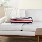 - RealHomes Özel Tasarımlı Dijital Baskılı İç Dolgulu Fermuarlı Silindir Yastık - Realhomes  Beyaz Zeminde Renkli Çizgi Detaylı Dijital Baskılı Modern İç Dolgulu Süet Silindir Yastık Kırlent - Bel Yastığı Realhomes