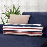 - RealHomes Özel Tasarımlı Dijital Baskılı İç Dolgulu Fermuarlı Silindir Yastık - Realhomes  Beyaz Zeminde Renkli Çizgi Detaylı Dijital Baskılı Modern İç Dolgulu Süet Silindir Yastık Kırlent - Bel Yastığı Realhomes